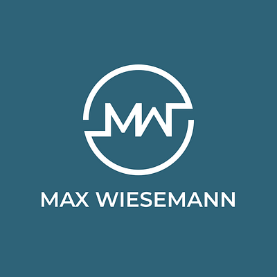 Max Wiesemann Logo anagram anagram logo blue circle circle logo connected continous flat flat design flat logo graphic design logo logo design round logo sport sport logo typography white