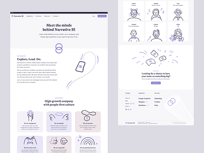 Team page – Narrative BI about about page about us career career page company values headshots headshots illustrations illustrations landing page narrative bi personal illustrations team page visual identity web web design web page webdesign webflow website