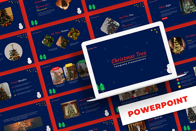 Christmas Tree - Powerpoint Template authentic branding christmas christmas slides christmas template christmas tree design designposter google slides graphic design icon illustration keynote multipurpose pitch deck powerpoint template ui web development web maintance