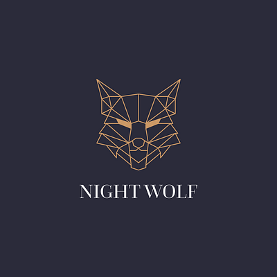 Night Wolf Logo blue dark dark blue flat design gold line line art line art logo lineart lineart logo logo logo design night white wire wire art wire art logo wireart wireart logo wolf