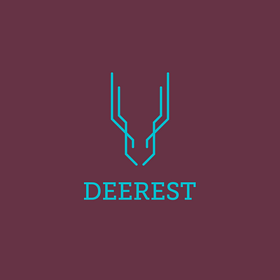 Deerest Logo antlers blue dark rose deer flat flat design flat logo graphic design line art line art logo lineart lineart logo logo logo design minimal minimal logo minimalistic minimalistic logo rose wordplay