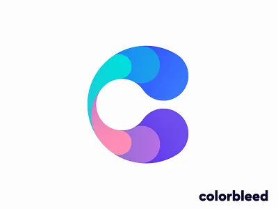 Colorbleed logo concept pt.3 3d art blockchain branding c coin color creative crypto fluid gradient icon lettering logo marketing metaverse monogram nft studio vr