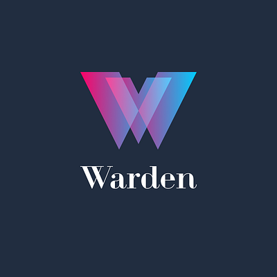 Warden Logo anagram blue department store gradient gradient design gradient logo logo logo design minimal minimalistic monogram online shop red shop store typography w white