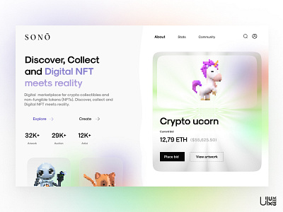 SONO | NFT Marketplace Website 3d branding figma graphic design logo marketplace nft shopee tokopedia ui website