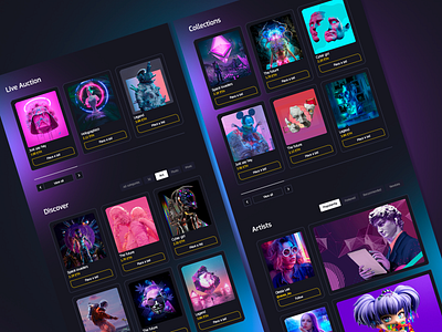 NFT Collections Page design illustration logo mobile app mobile ui ui design uidesign ux design uxdesign uxui