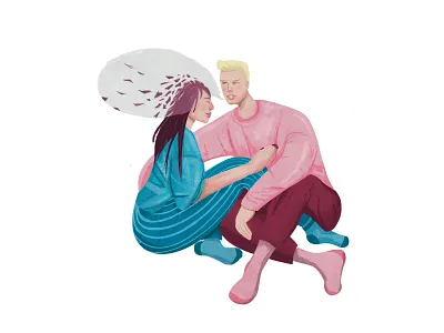 Blown away 2d 2d illustration character characters communication conceptual illustration conversation couple couples goals editorial editorial illustration graphic design illustration illustrations love procreate procreate illustration spot illustration texture