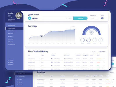 Incoicr - Freelance Management Platform app buisness design entrepreneur flat freelance invoices managment minimal time tracker ui ui ux ux web app