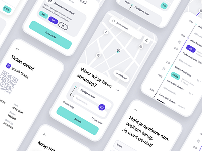 Hoppin app branding design transport ui ux