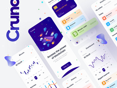 Crypto App UX/UI agency app app ui bitcon blockchain branding clean design clean ui crypto app finance fintech graphic design homepage logo minimal ui mobile app nft ui uiux designer website