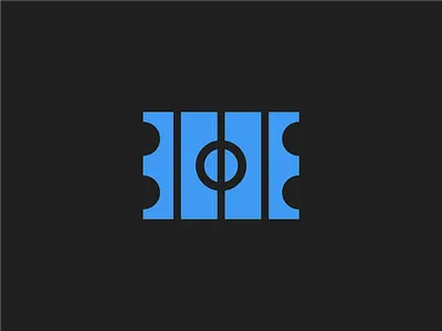 Hockey ticket blue branding concept design flat graphic design hockey logo minimalistic ticket vector
