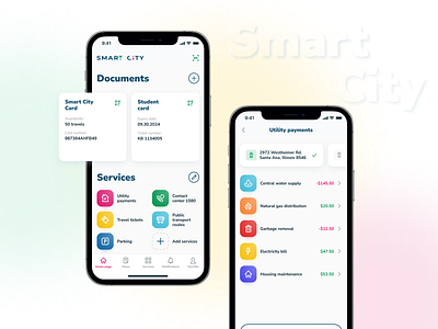 Smart City app branding graphic design mobile smart city ui ux