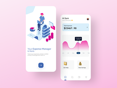 Expense Tracker App Concept android app app branding clean colors design dribbble expense finance fintech fintech app graphic design illustration ios app logo minimal ui ui design ux ux design