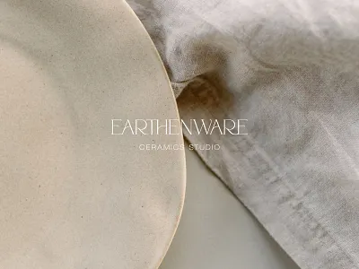 Earthenware Ceramics Brand Design brand design for ceramic studio branding branding design ceramics studio ceramics studio brand ceramics studio logo design earth tones illustration logo logo design for ceramics studio neutral brand design neutral logo design potter pottery typography vector