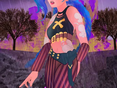 Tense arcane art characterdesign fanart graphicdesign jinx