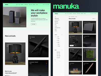 E-commerce "Manuka" app branding de design graphic design icon illustration logo typography ui ux vector w