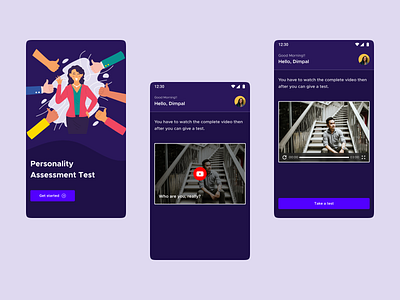 Personality Assessment Test 3d animation app branding design graphic design illustration logo motion graphics typography ui ux vector