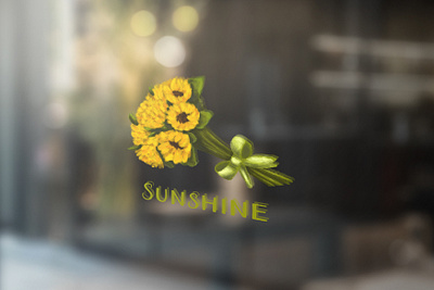 The logo on the window art branding design drawing flowers graphic design illustration logo logo design