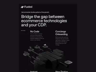 Fueled Homepage 3d animation black branding c4d clean design homepage illustration minimalist octane