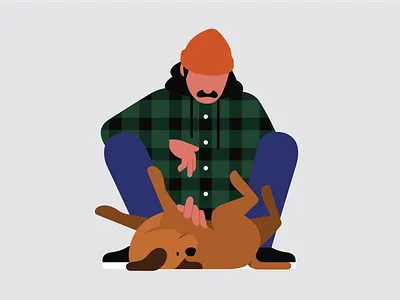 Friend 🐕 character dog illustration man pet winter