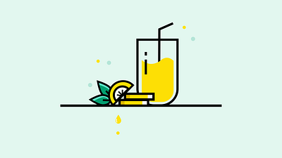 Lemon juice illustration motion graphics vector
