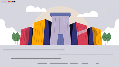 Perspective buildings animation design illustration motion graphics vector