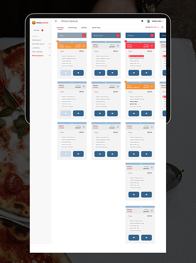 Pizza Ordering System product design ui ux