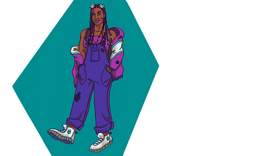 Character Design - Veera character cyberpunk design illustration purple scifi