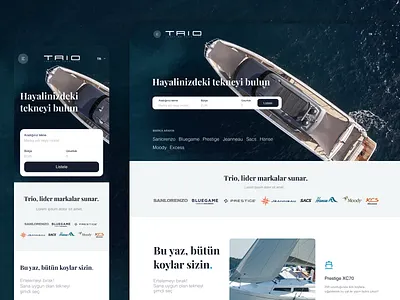 Yatch Responsive Website boat design desktop island landing page luxury mobile rent responsive sale sea travel ui ux web website yatch