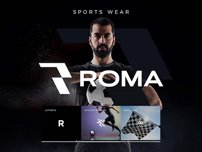 ROMA ~ sports wear | Visual identity design abstract black brand brand design branddesign branding concept dark design graphic design identity logo r rich black roma sports sports wear visual idesntity visuals wear