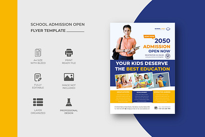 School Admission Flyer Template Design admission branding business college corporate creative design flyer marketing modern professional school template university