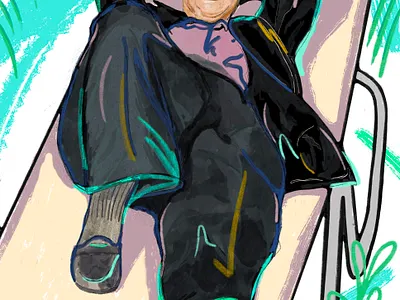 Vacation Vocation abstraction holiday illustration portrait procreate rough lines sunglasses texture tropical vacation