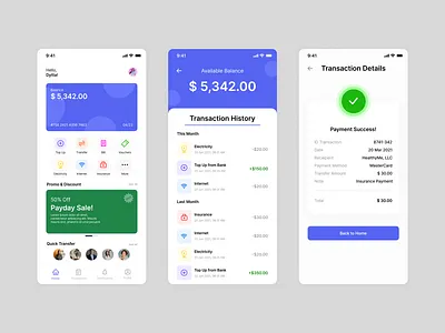 E-Wallet App bill e wallet ewallet finance minimal money payment ui ux wallet