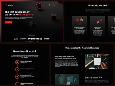YData landing page ai branding dashboard data design landing page machine learning platform ui ux web website