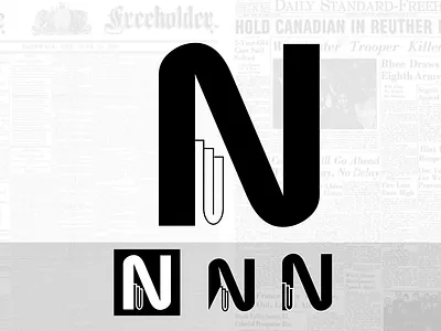 News Paper - N Letter branding design graphic design icon letter logo n letter newspaper typography vector