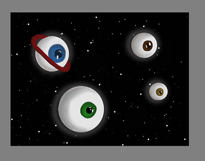 Space Eyeballs design illustration space