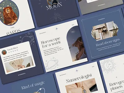 Astrologer Social Media astrology blog bloger blue canva template coach design instagram instagram feed instagram post instagram template mystic social media social media template spiritual tarot template wellness witch zodiac