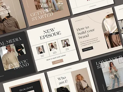 Instagram Feed for Coaches beige blog blogger canva template coach design fashion instagram instagram feed instagram post instagram template social media social media template template