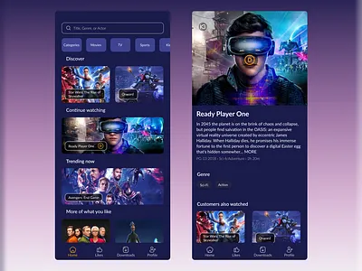 Daily UI 25 | Smart TV App app design streaming ui