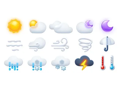 Glassmorphism Weather Icons glassmorphism icons vector weather