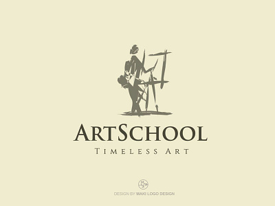 Art School Logo art art logo art school artwork brush color creative draw evolution gallery heart logo logo art logotype love painter paintings photography portrait sketch