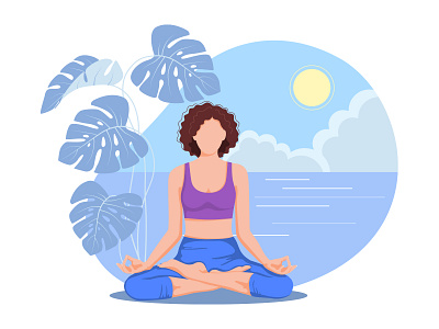 Yoga Center. FaceLess style illustration. design graphic graphic design illustration vector без лица безликий духовная практика иллюстрация йога плоский релакс