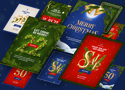 Christmas and New Year Instagram/Banner Templates christmas design discount graphic design instagram psd template