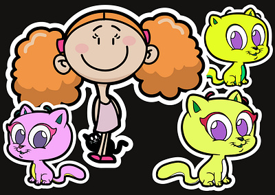 STICKER AND CATS adobe illustrator animation branding cat cats commission open design graphic artist graphic design illustration illustration art illustrator logo vector
