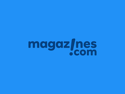 Magazines.com Logo blue branding design exclamation graphic design icon illustration logo magazines mark typography vector