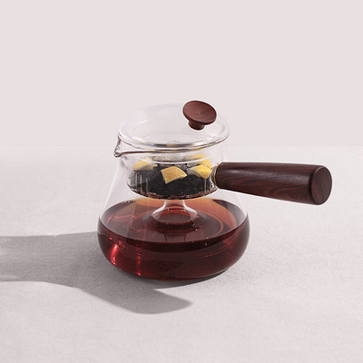 Glass Tea Kettle With Strainer Teapots 3d branding coffee design illustration logo motion graphics product typography ui