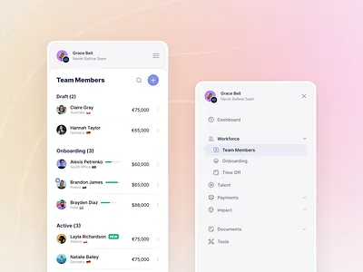 Athyna Platform - Mobile View app b2c clean dashboard design agency hiring recruitment remote saas startup talent ui ux
