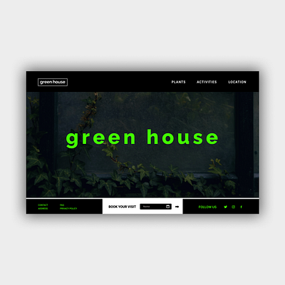 Landing Page activity agency black block branding contrast design graphic design green green house landing modern ticket ui ui design ux webdesign