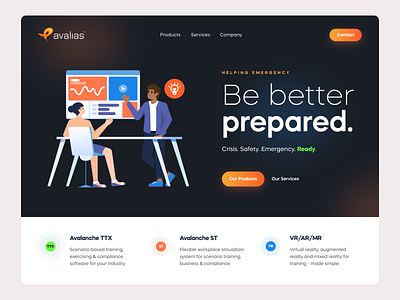 Avalias - Landing Page business continuity emergency management landing page for avalias smart solutions software training software webdesign