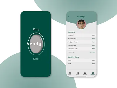 Settings Page for a Mobile Marketplace App dailyui settings
