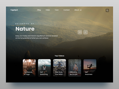 Landing Page Yoga Web app branding design graphic design typography ui ux